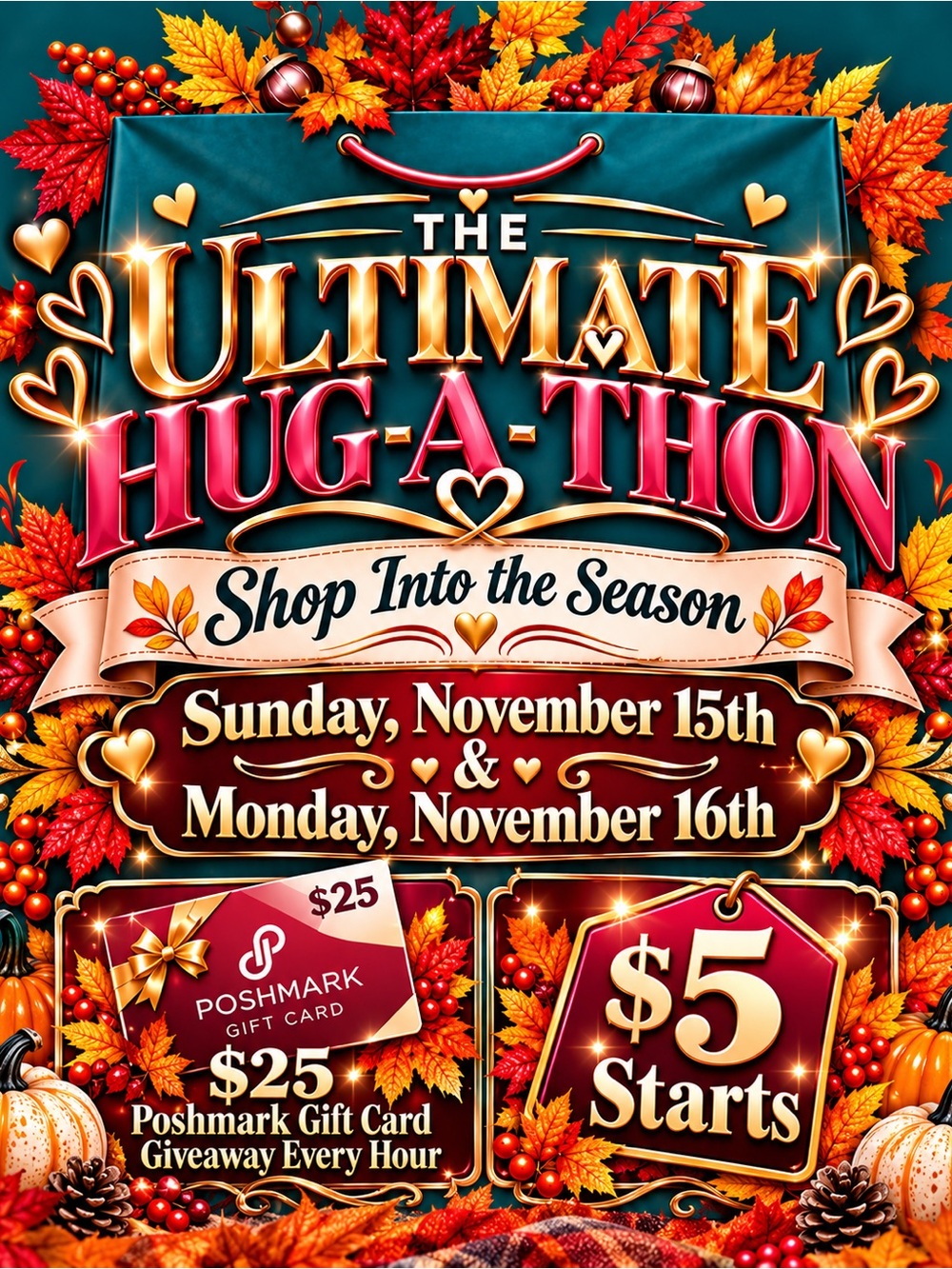 11/15 & 11/16 The Ultimate Hug-A-Thon | $5 Starts